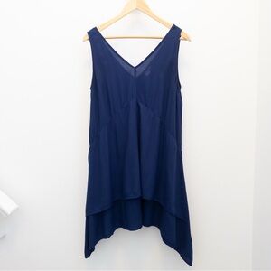 KOY Resort Dress Sleeveless 100% Rayon Navy Blue